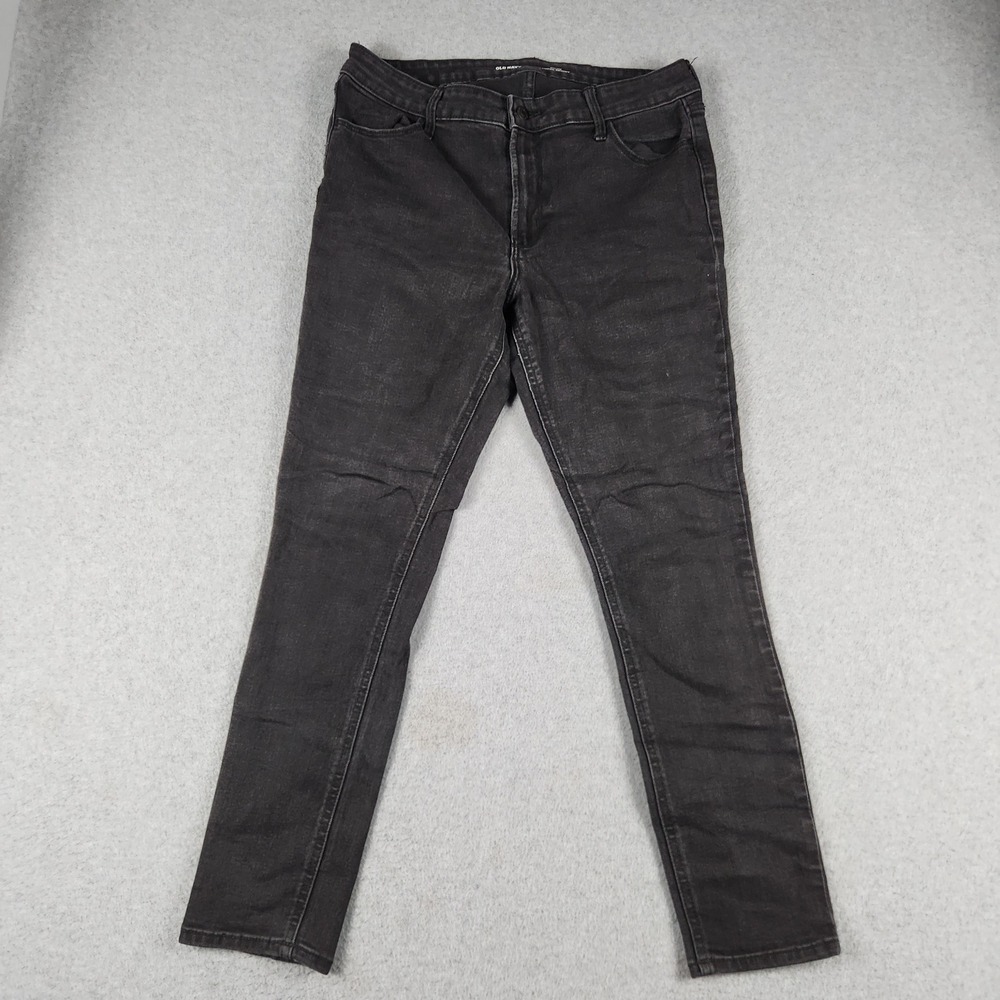 Old Navy Jeans Womens 12 Black Denim Stretch High Rise Super Skinny Streetwear